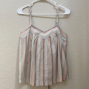 Lucky Brand XS metallic detail tank top with tie back